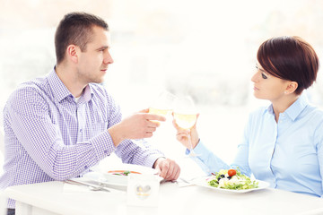Celebration in a restaurant