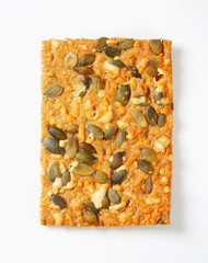 Pumpkin seed cheddar cracker