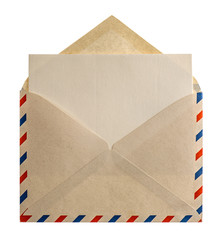 retro style air mail envelope letter