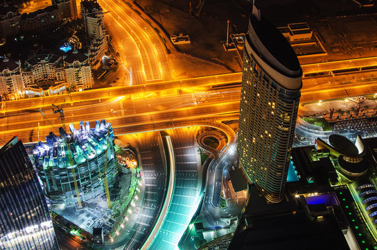 Downtown of Dubai (United Arab Emirates) at night