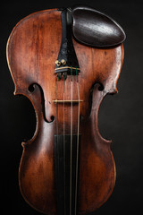 Closeup of violin instrument. Classical music art