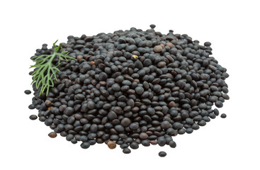 Black lentils heap