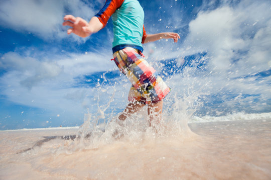 Motion Blur Of Boy Running Fast