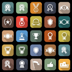 Award flat icons with long shadow