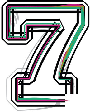 font illustration NUMBER 7