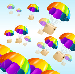 Parachute background. Air shipping concept