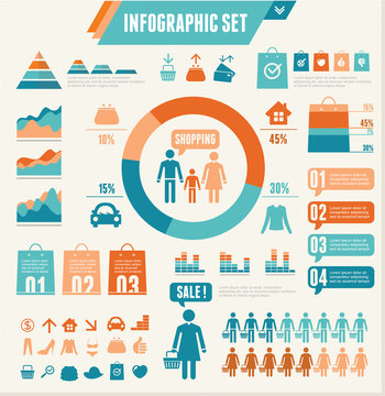 Vector Infographics Elements. Shopping