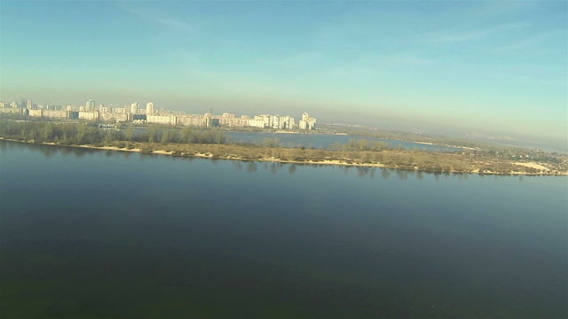 Beautiful panorama of  city  Kiev, Ukraine and Dnepr River