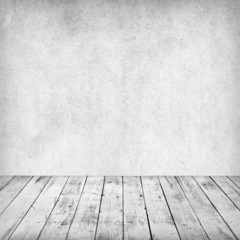 Empty white interior of vintage room.