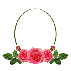 Rose flowers arrangement and frame