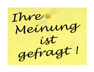 Zettel - Ihre Meinung ist gefragt