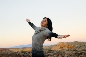 Young girl in the desert