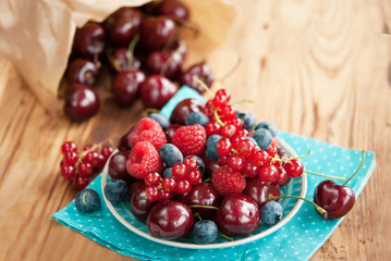 Berries on table