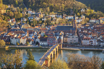 Fototapeta na wymiar Abendstimmung über Heidelberg