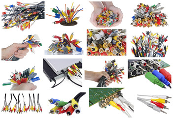 Different connectors, cables  and plugs set