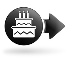 anniversaire sur bouton noir