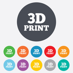 3D Print sign icon. 3d Printing symbol.