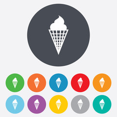 Ice Cream sign icon. Sweet symbol.