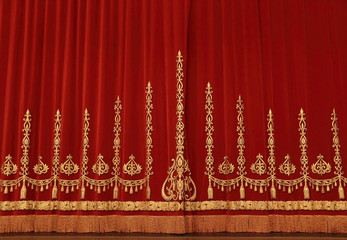 Theatrical red curtain