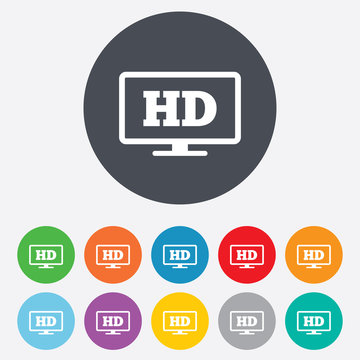 HD widescreen tv. High-definition symbol.