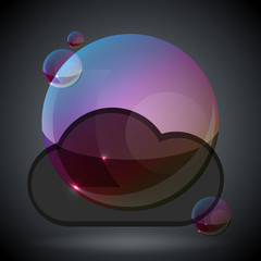 soap bubble on black background one