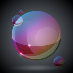 soap bubble on black background TWO