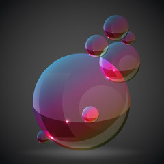 soap bubble on black background