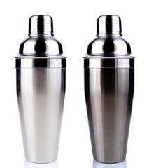 Cocktail shakers. Isolated on white background