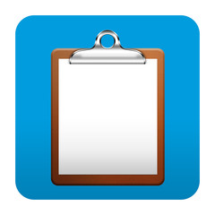 Etiqueta tipo app cuadrada azul clipboard