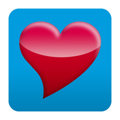 Etiqueta tipo app cuadrada azul amor