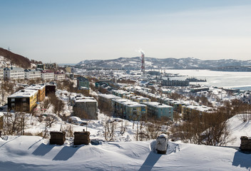 View of heat and power plant in Petropavlovsk-Kamchatsky