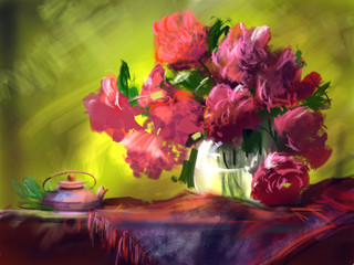 Obrazy na Plexi  Kwiaty piwonie
