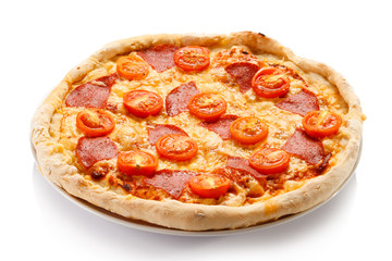 Pizza on white background