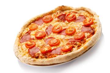 Pizza on white background