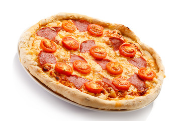 Pizza on white background