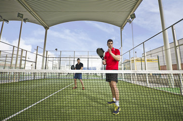 Wide angle paddle tennis