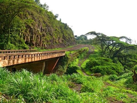 The Bridge In The Mountains. Tanzania, Africa.