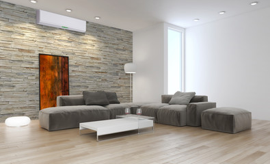 Interno con aria condizionata