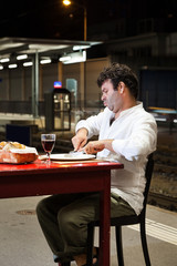 portrait of a man at the train station