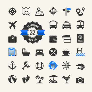 Web Icon Set -  Travel, Vocation And Inbound Tourism