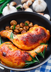 Roasted chicken legs