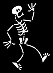 Halloween skeleton having a fright