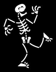 Halloween skeleton laughing and dancing