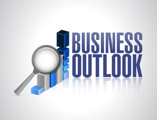 business outlook business graph and magnify