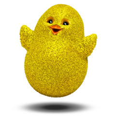 Happy Jumping Chick Cartoon 3D