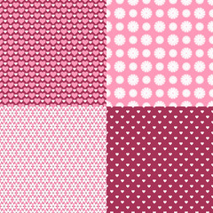 Set of floral and romantic patterns