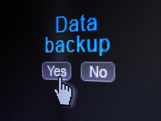Data concept: Data Backup on digital computer screen