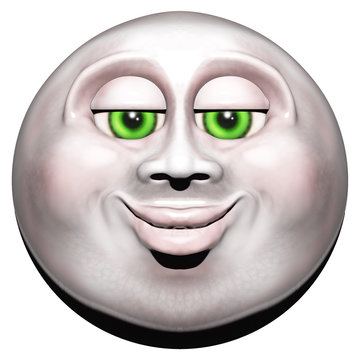 Full Moon Smiling Face 3D - 2