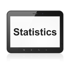Business concept: Statistics on tablet pc computer
