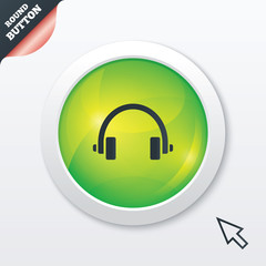 Headphones sign icon. Earphones button.